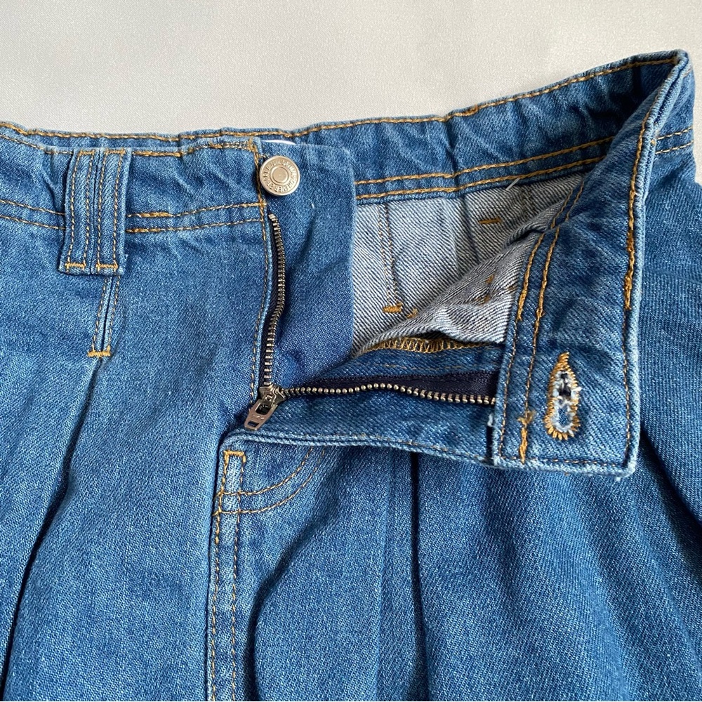 Forever 21 Blue Jean Denim Pleated Miniskirt Small NWT Summer Spring Coquette - Picture 2 of 8